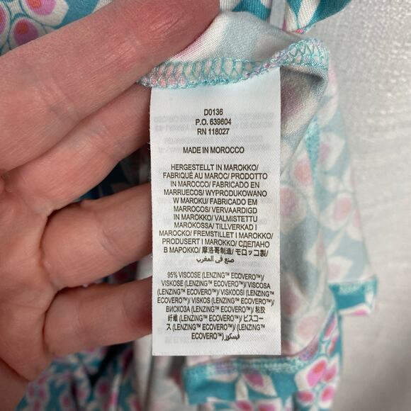 Boden Blue&Pink V Neck Jersey Midi Dress Sz.12L - Picture 12 of 13